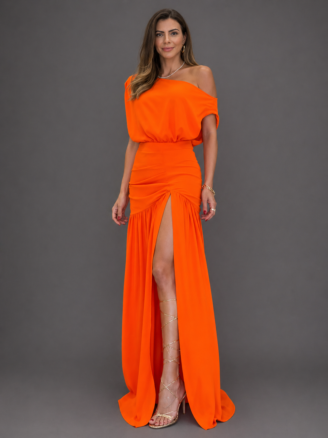 Adriana - Vestido Elegante Manga Raglán, vista 3 – Lena Rodríguez