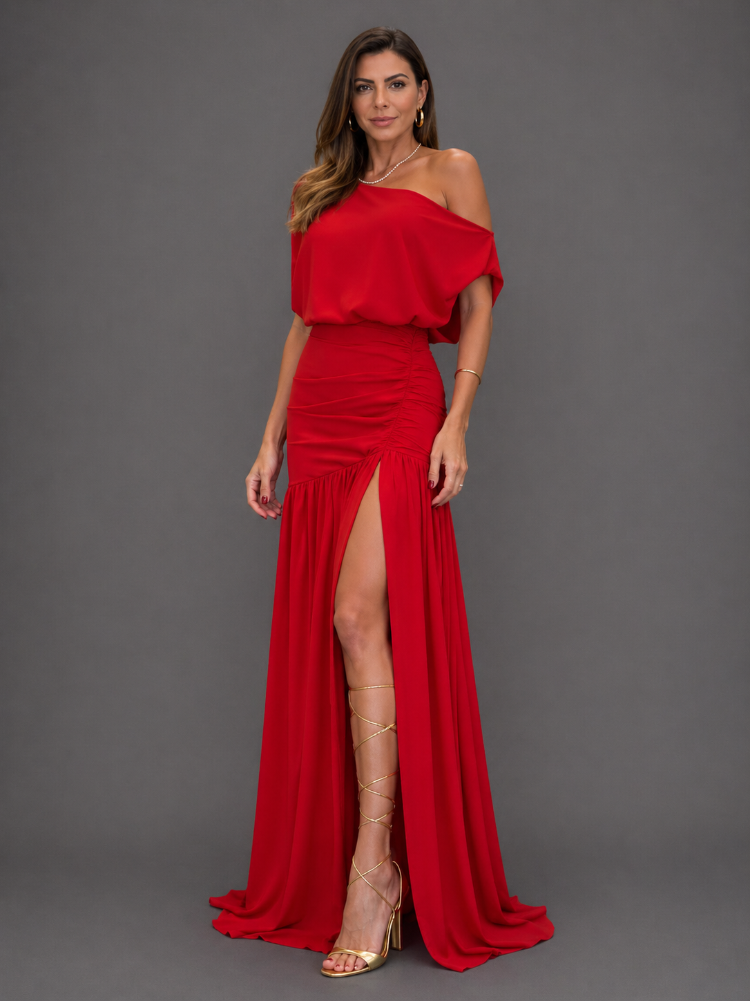 Adriana - Vestido Elegante Manga Raglán, vista 4 – Lena Rodríguez