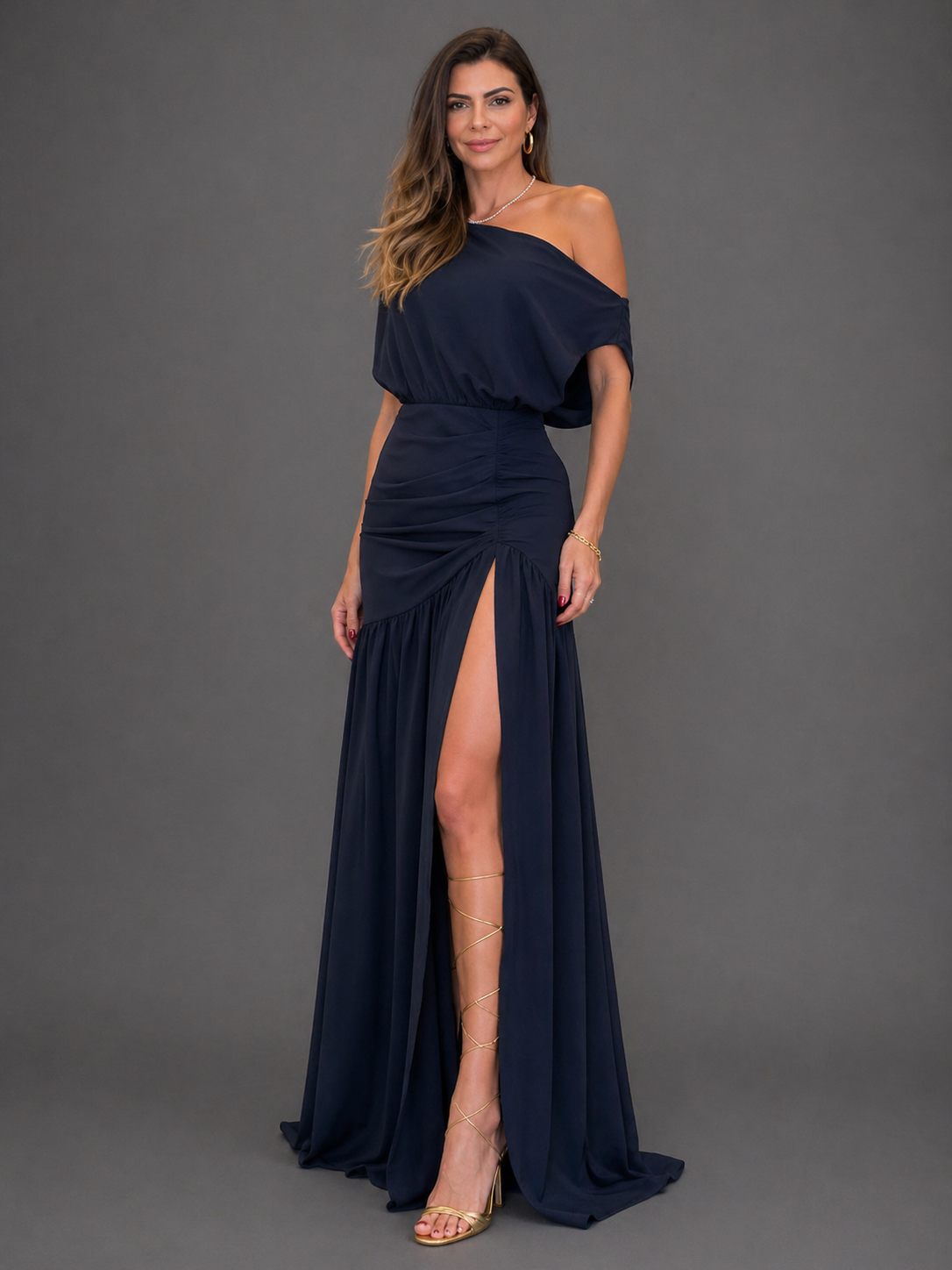 Adriana - Vestido Elegante Manga Raglán, vista 6 – Lena Rodríguez