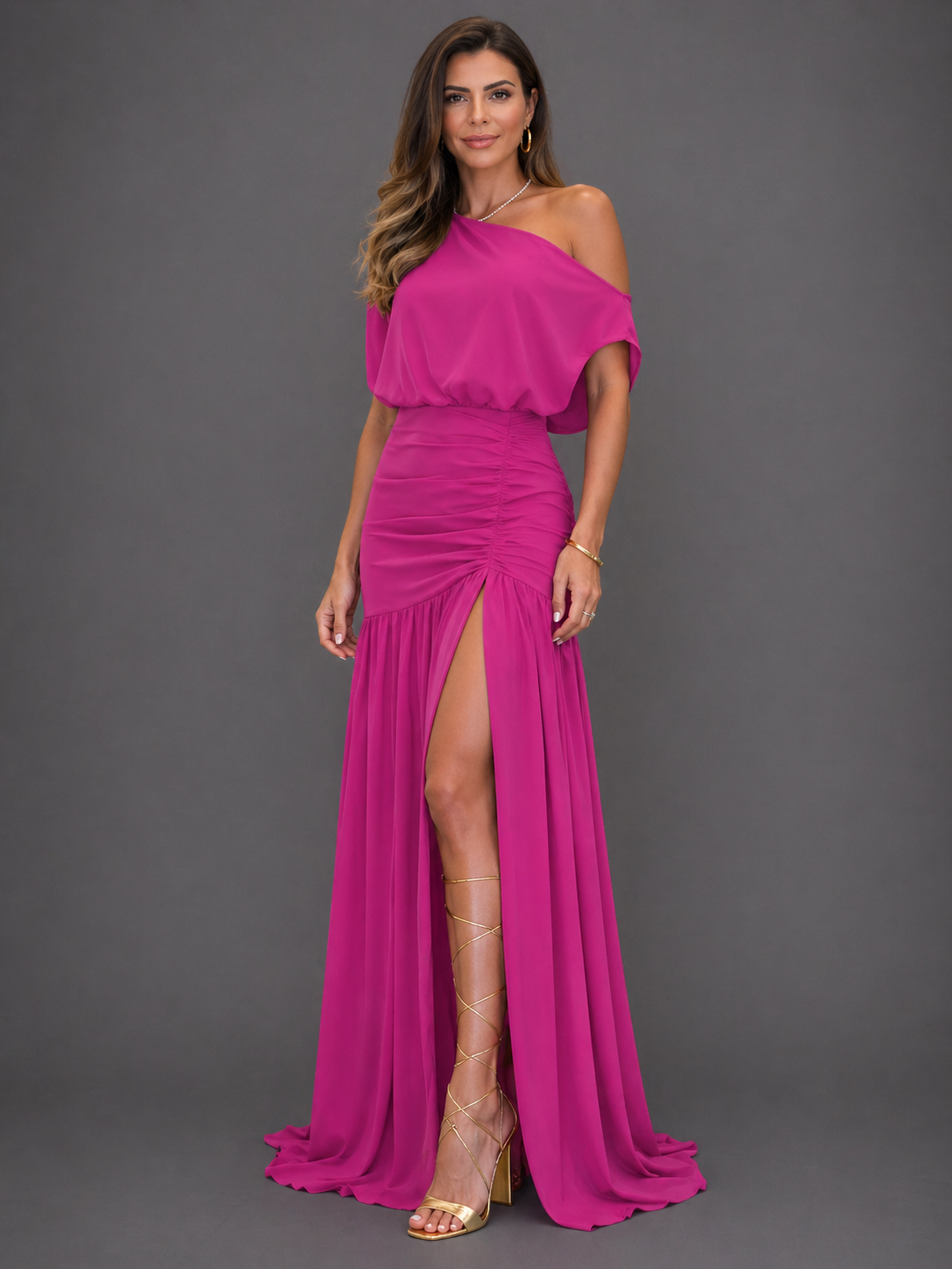 Adriana - Vestido Elegante Manga Raglán, vista 8 – Lena Rodríguez
