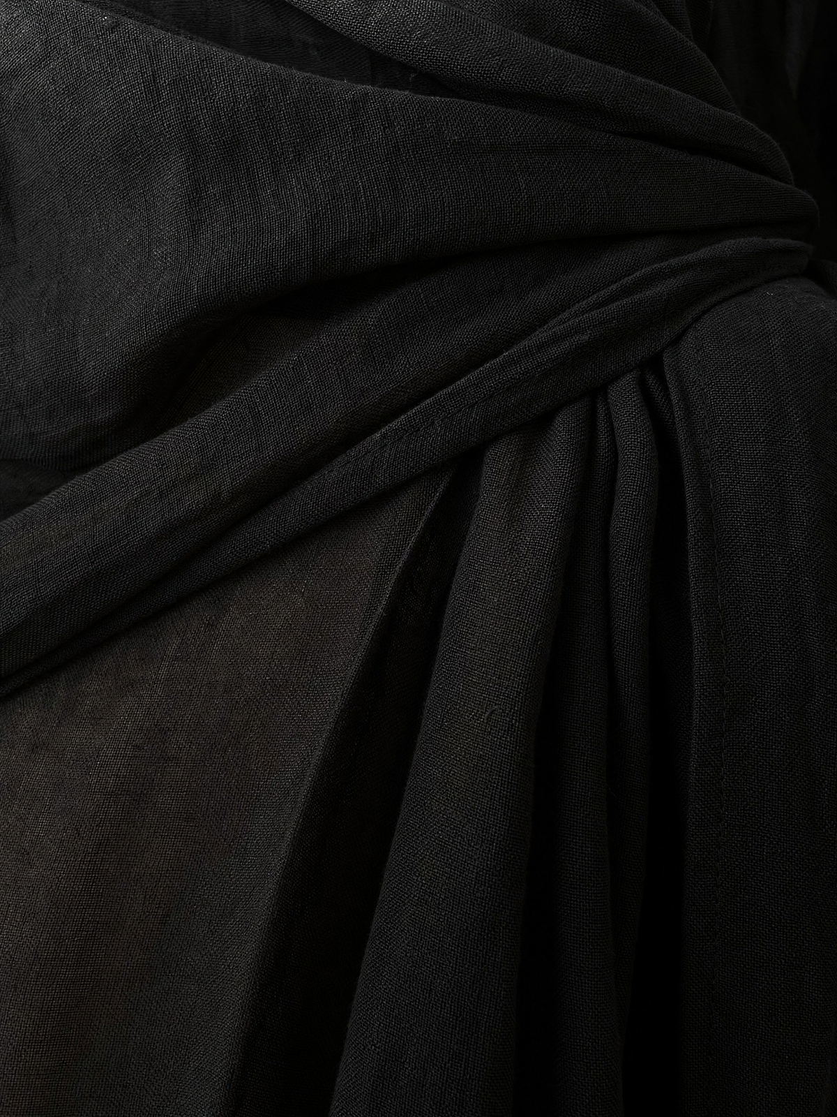 Alma - Vestido Maxi Minimalista de Mezcla de Lino con Escote en V, vista 10 – Lena Rodríguez