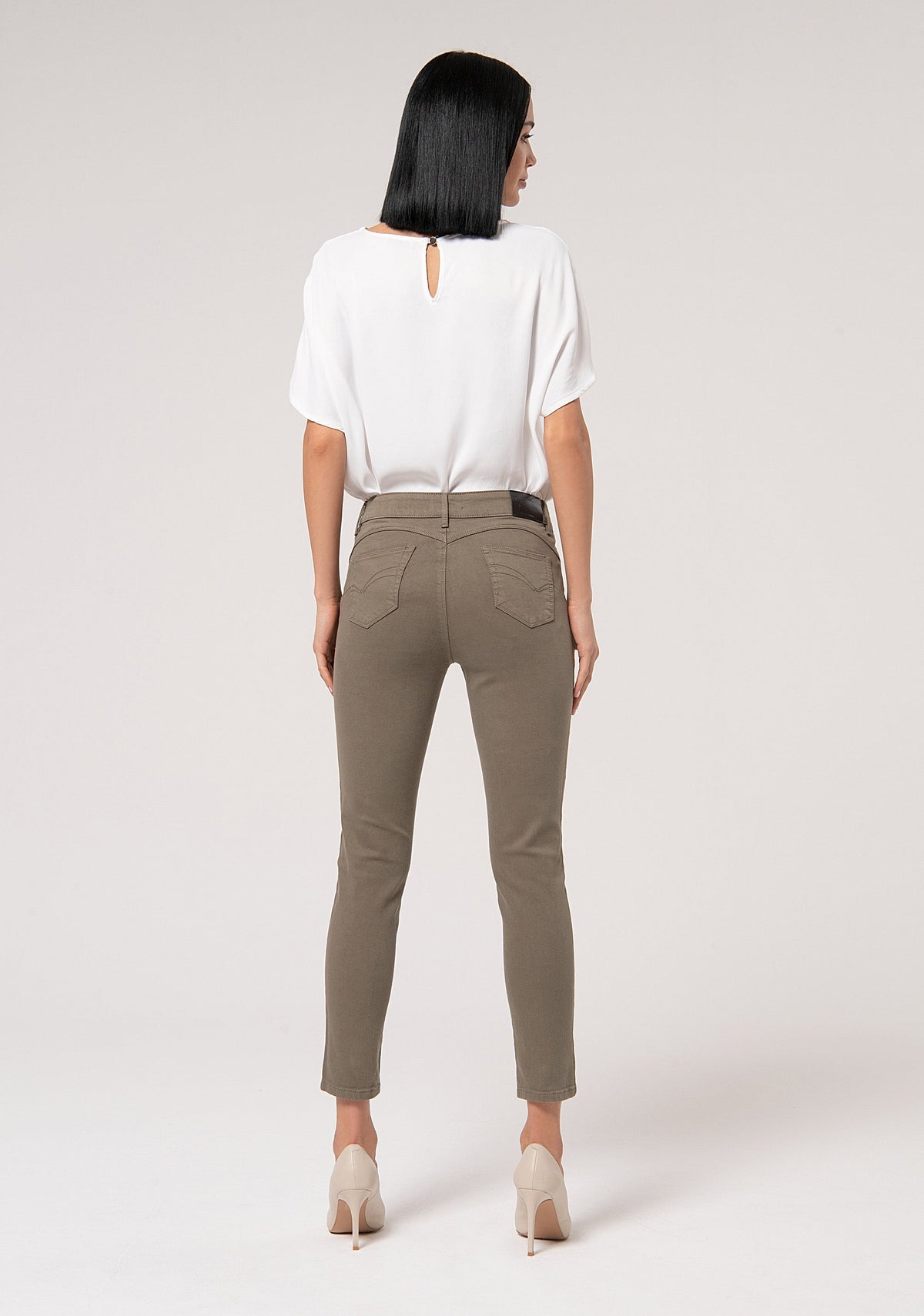 Gloria - Pantalón Slim de Algodón con Efecto Perfect Shape, vista 10 – Lena Rodríguez