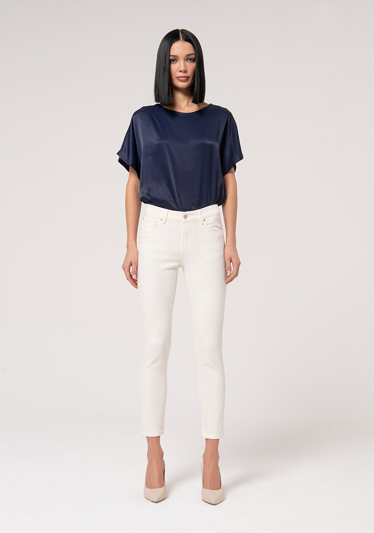 Gloria - Pantalón Slim de Algodón con Efecto Perfect Shape, vista 4 – Lena Rodríguez