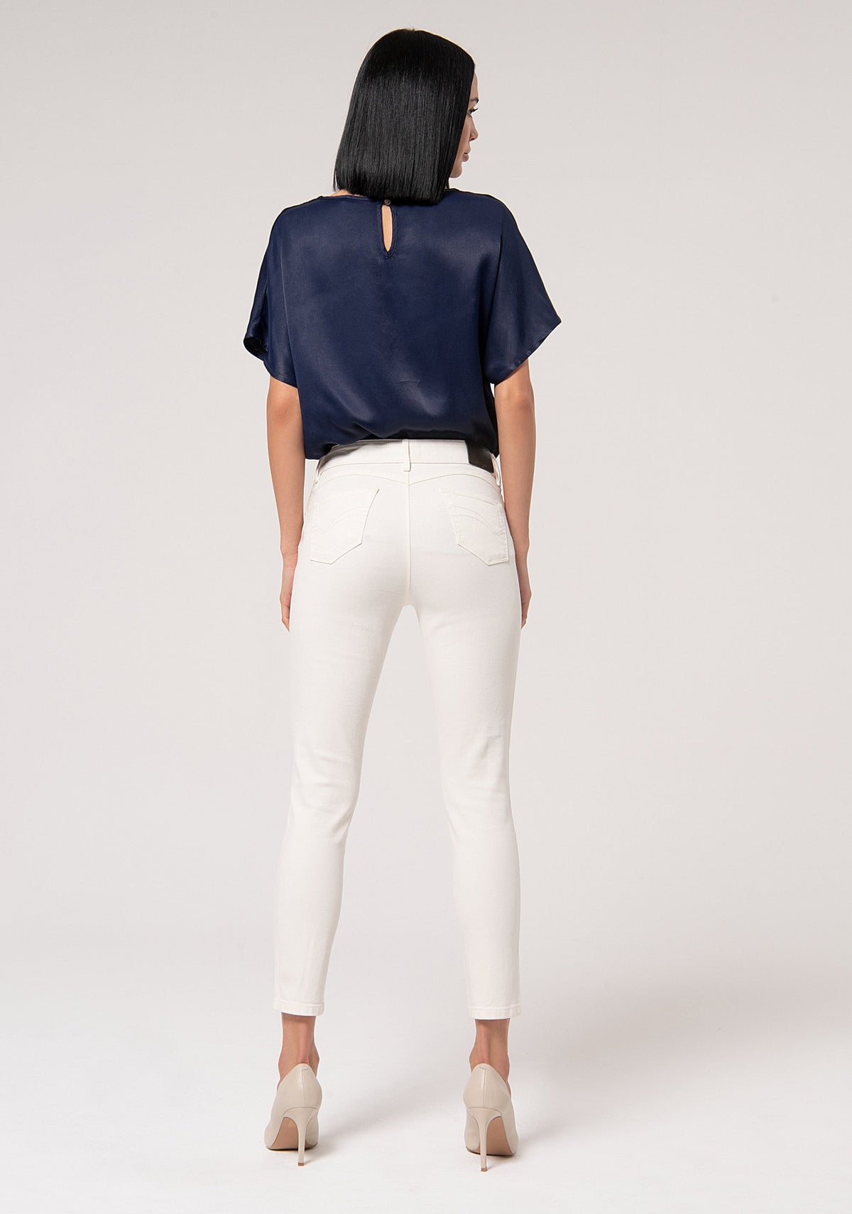 Gloria - Pantalón Slim de Algodón con Efecto Perfect Shape, vista 6 – Lena Rodríguez