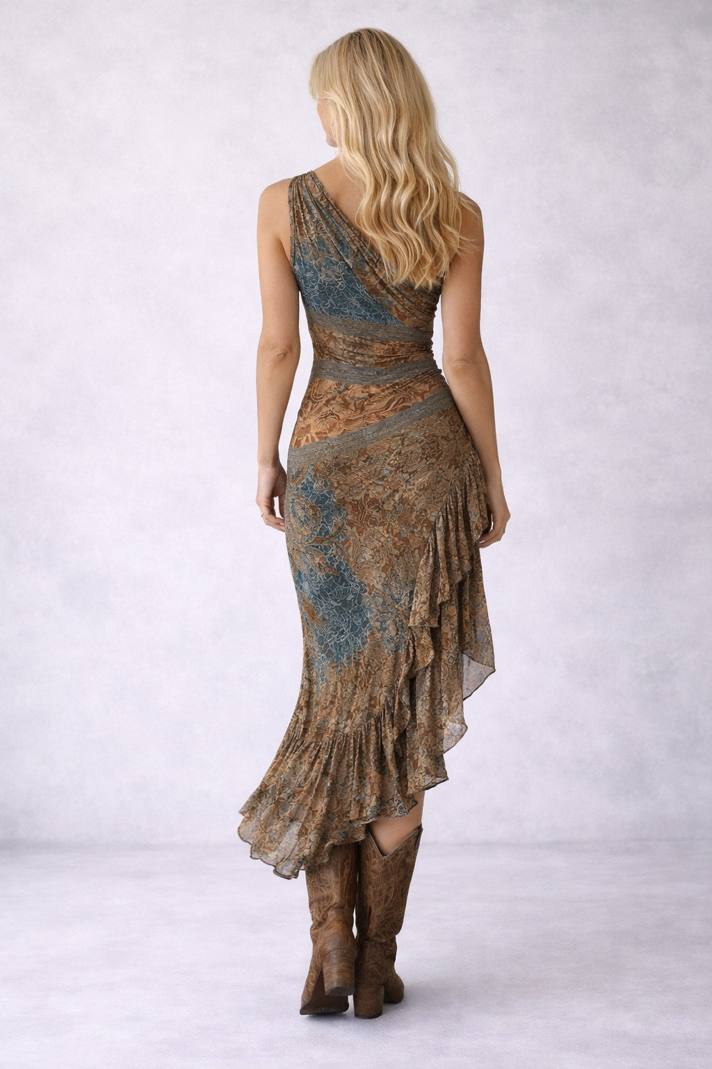 Iris - Vestido Estampado Sienna, vista 4 – Lena Rodríguez