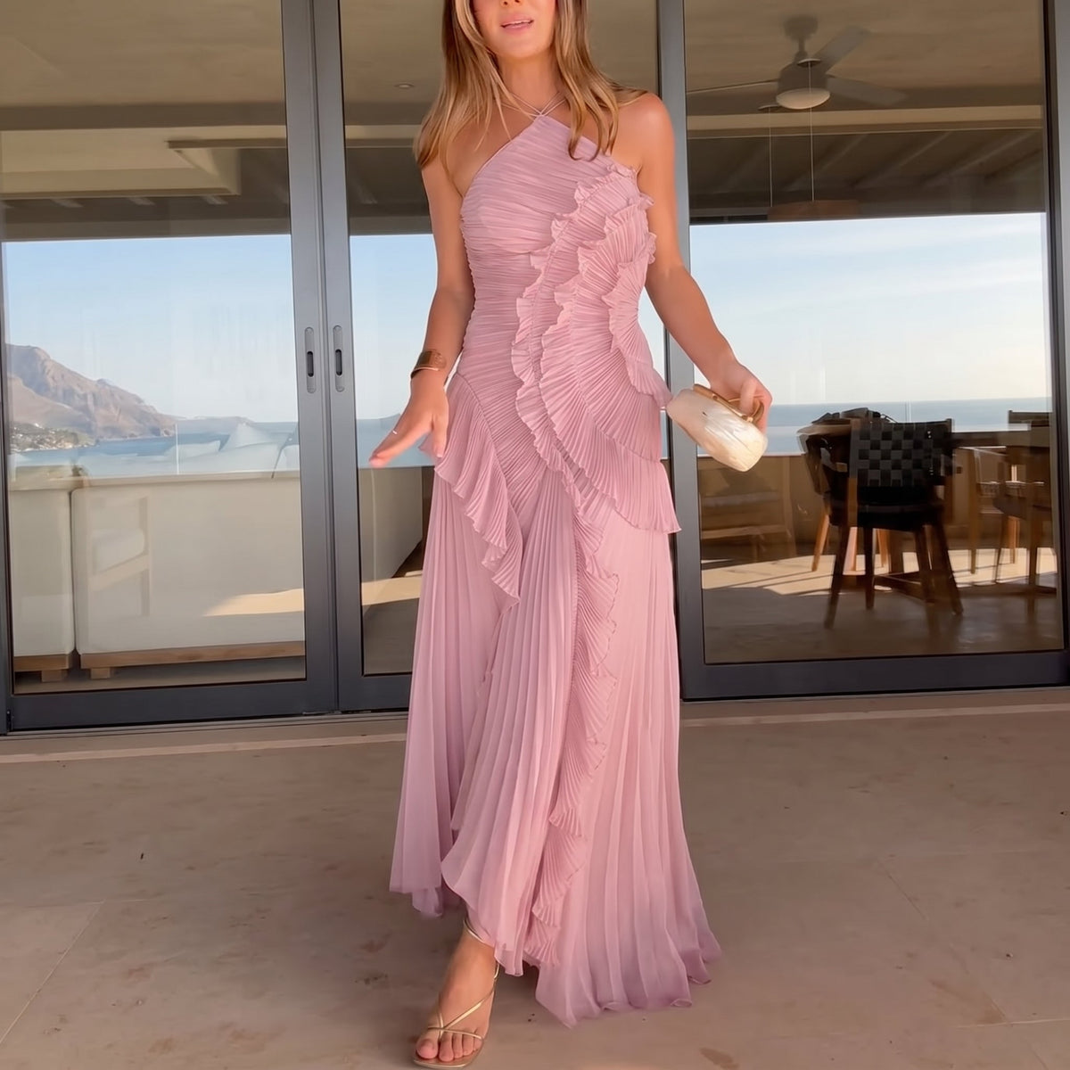 Leonora - Vestido Plisado con Volantes Elegante, vista 10 – Lena Rodríguez