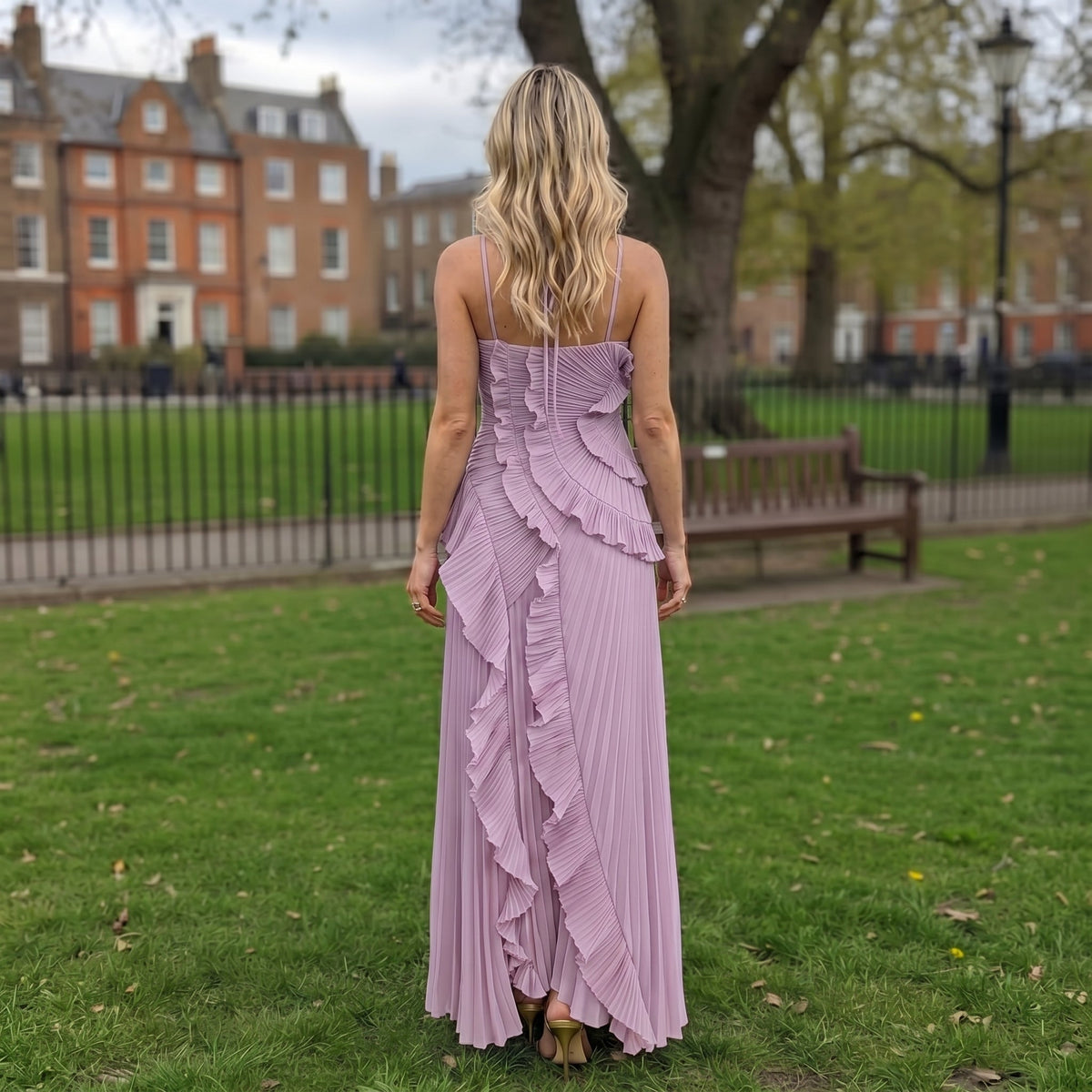 Leonora - Vestido Plisado con Volantes Elegante, vista 14 – Lena Rodríguez