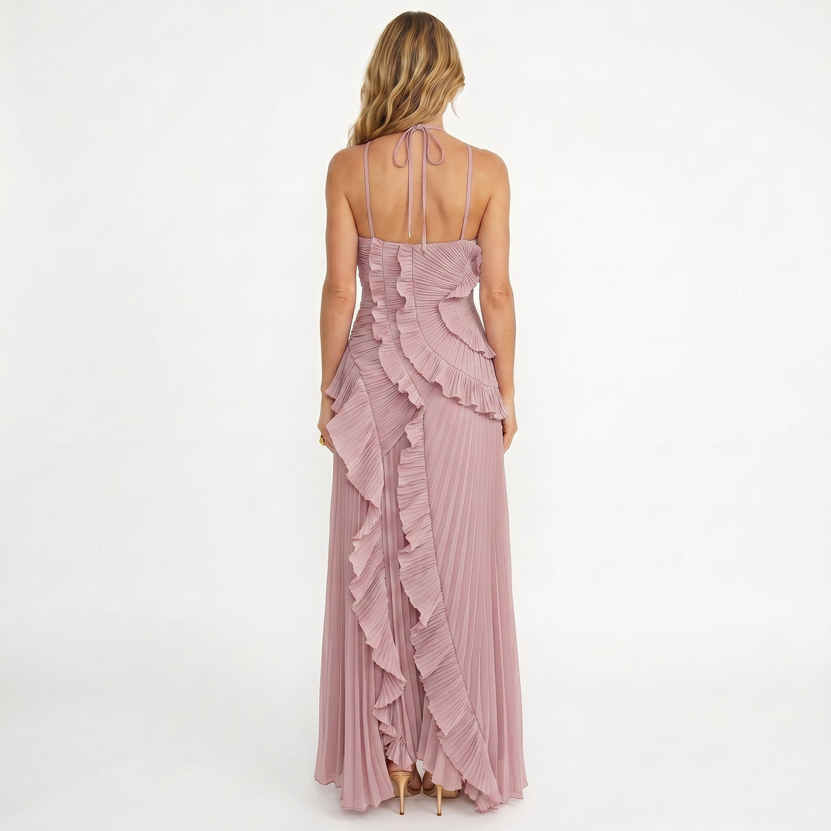 Leonora - Vestido Plisado con Volantes Elegante, vista 5 – Lena Rodríguez