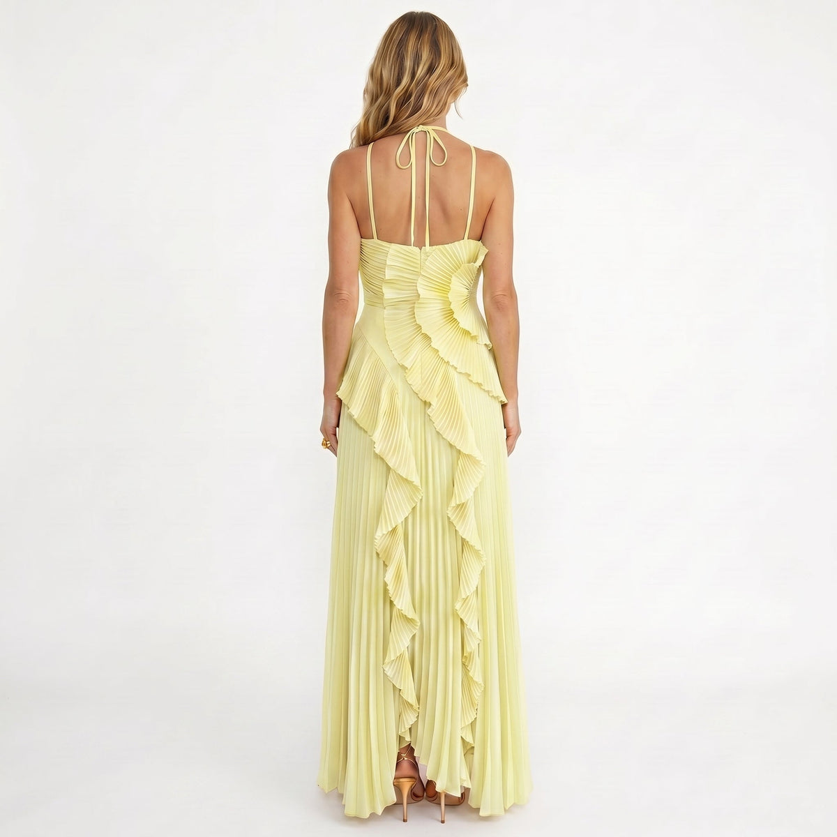 Leonora - Vestido Plisado con Volantes Elegante, vista 8 – Lena Rodríguez