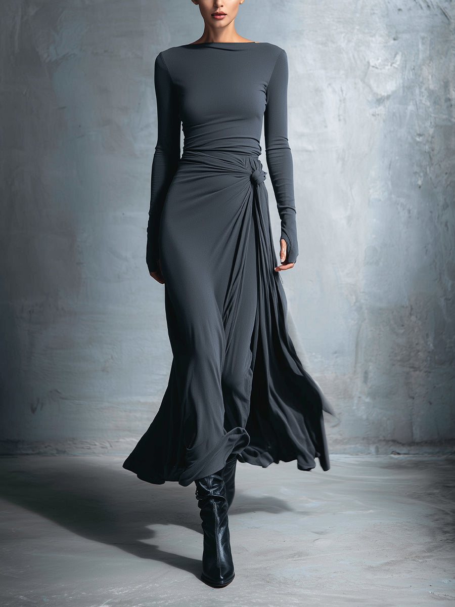Lilian - Vestido Maxi Cruzado con Nudo – Lena Rodríguez