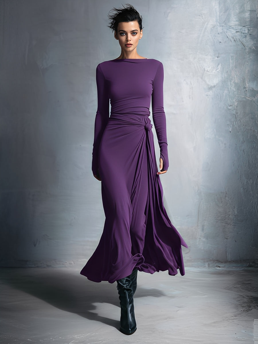 Lilian - Vestido Maxi Cruzado con Nudo, vista 11 – Lena Rodríguez
