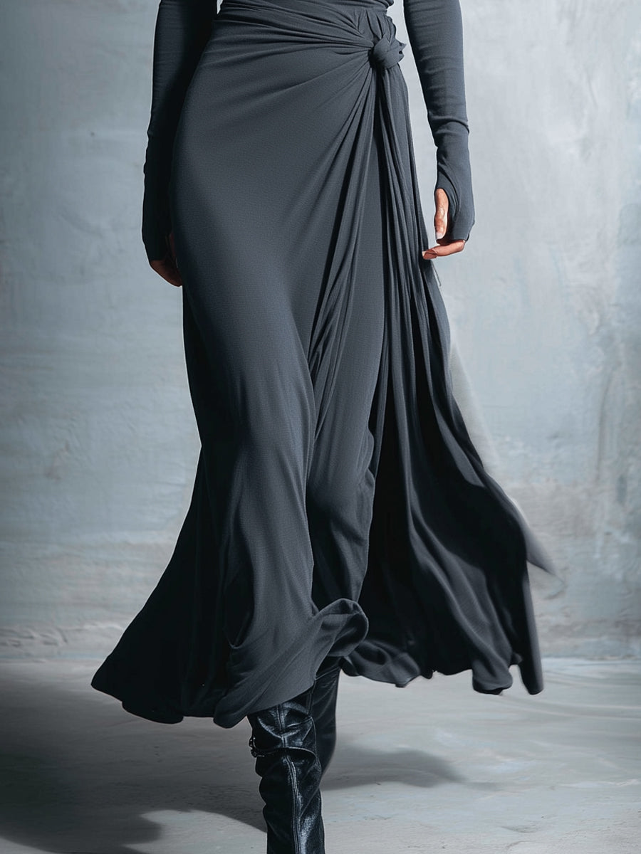 Lilian - Vestido Maxi Cruzado con Nudo, vista 4 – Lena Rodríguez