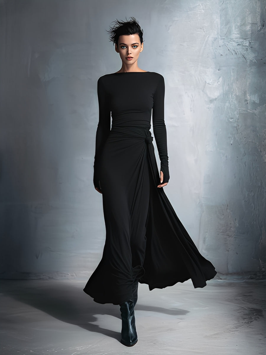 Lilian - Vestido Maxi Cruzado con Nudo, vista 5 – Lena Rodríguez