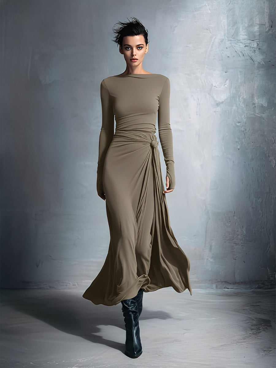 Lilian - Vestido Maxi Cruzado con Nudo, vista 7 – Lena Rodríguez