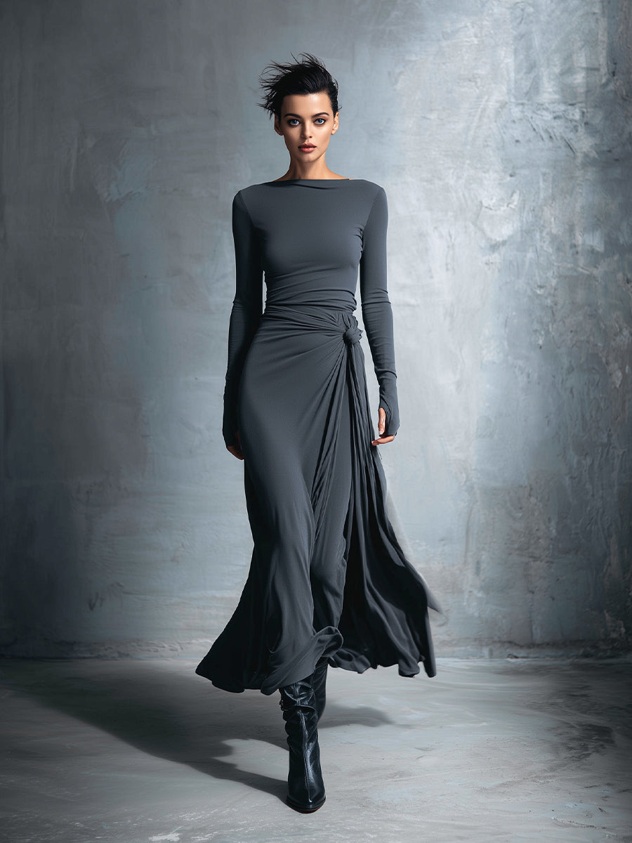 Lilian - Vestido Maxi Cruzado con Nudo, vista 8 – Lena Rodríguez