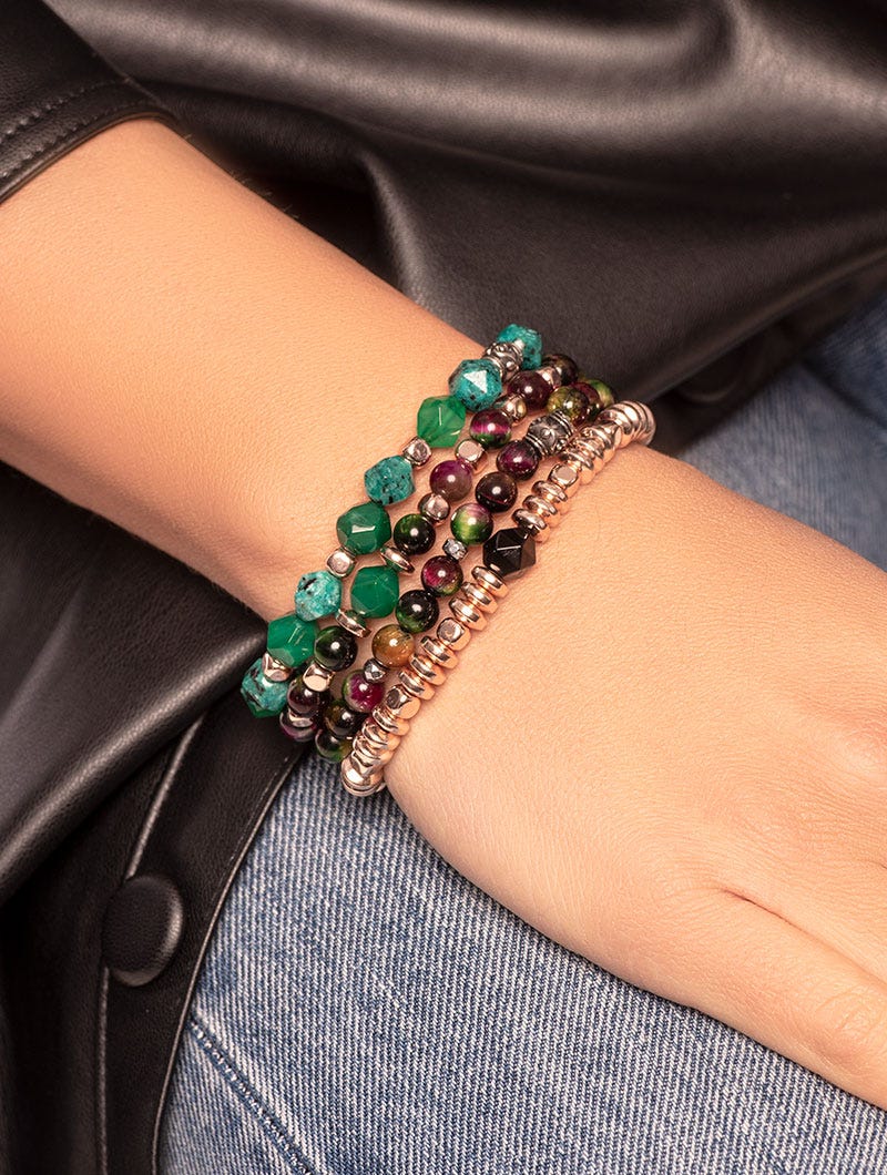 Pulsera Rachel en Esmeralda, vista 3 – Lena Rodríguez