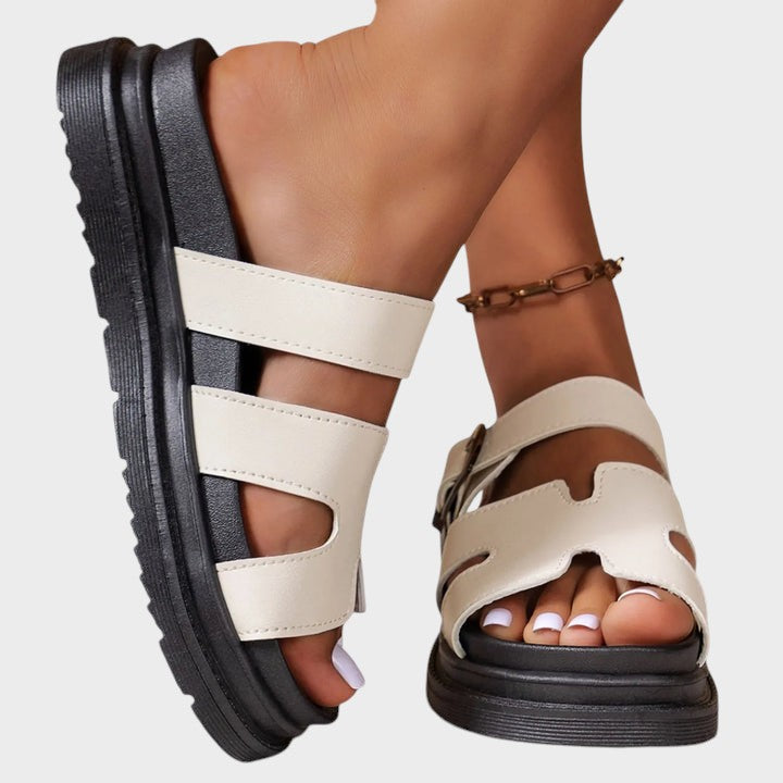 Rebeca - Sandalias de confort con diseño en H – Lena Rodríguez