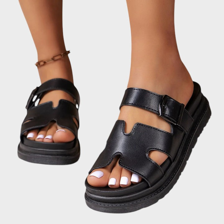 Rebeca - Sandalias de confort con diseño en H, vista 4 – Lena Rodríguez